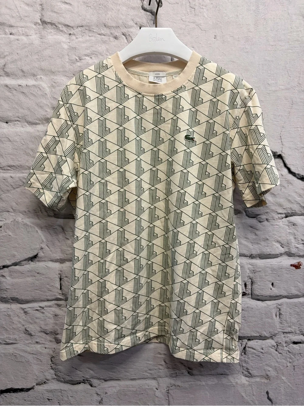 Lacoste Live Monogram T-shirt Relaxed Fit Unisex AllOver Print Geometric